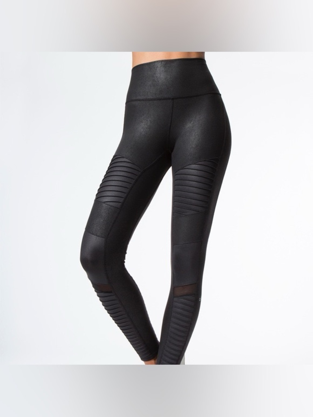 ALO yoga moto leggings black faux leather performance legging women’s XS Alo